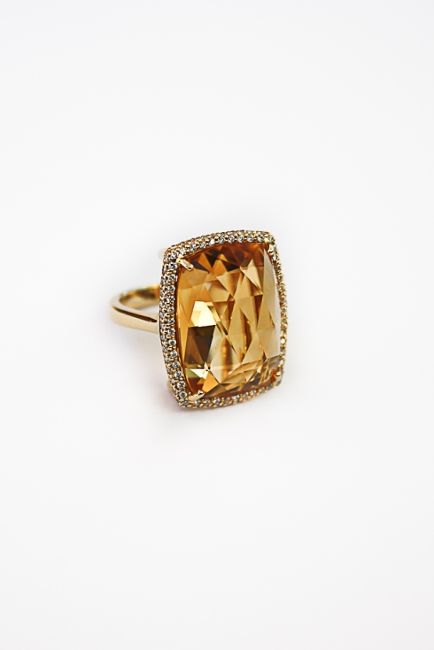 Citrine and Diamond ring by Christophe Danhier