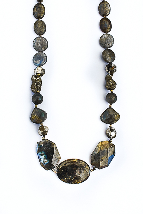 Labradorite with Druzy Long Necklace by Chan Luu